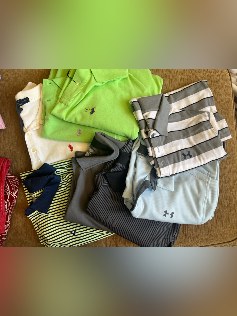 Polo by Ralph Lauren, Burbelo, Underarmour Polo style Bundle. 9 shirts.